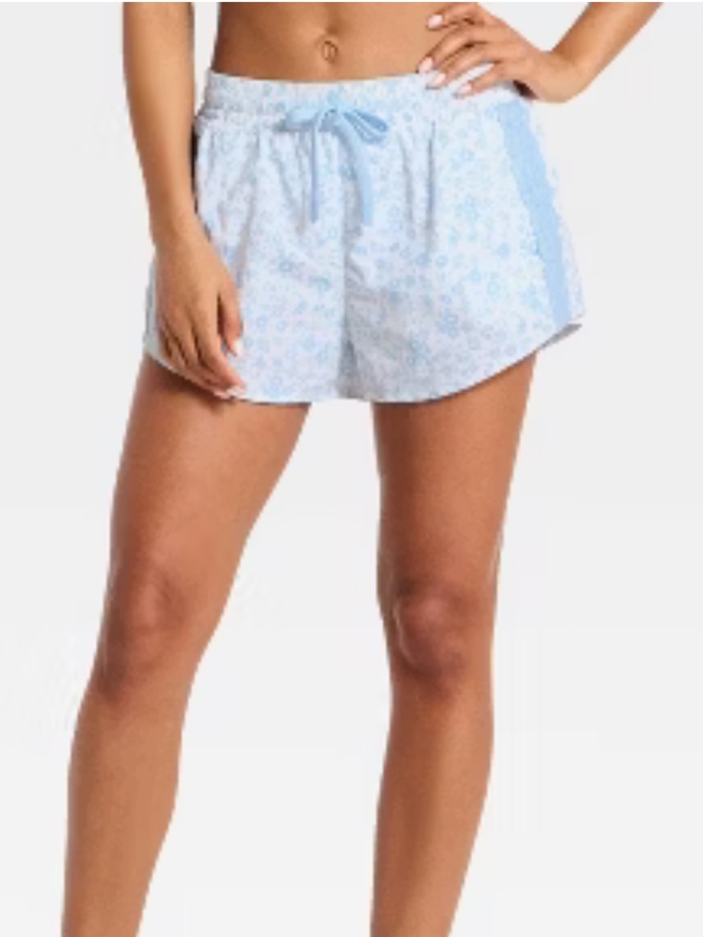 JoyLab crochet trim woven shorts  Light Blue NWT b